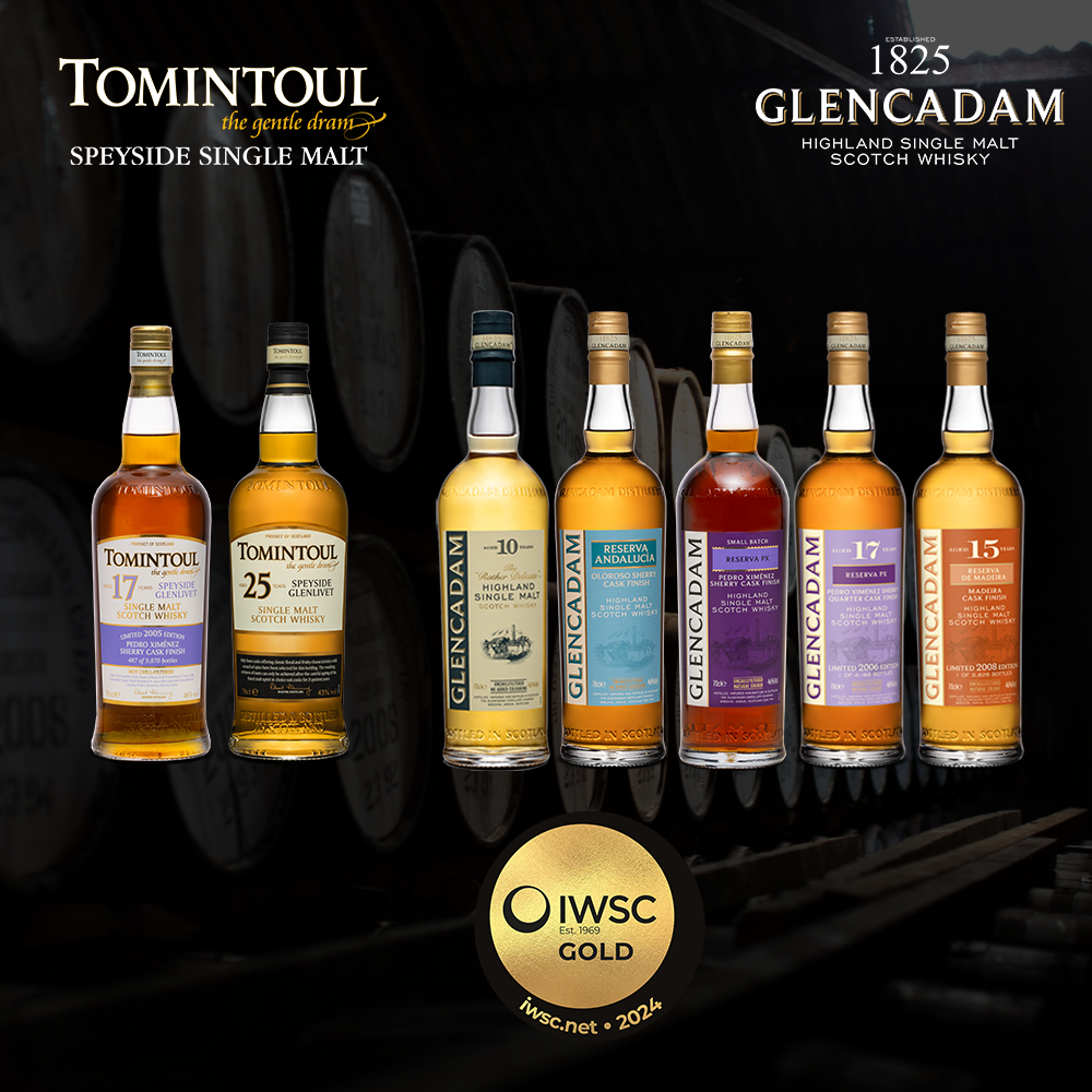 Tomintoul and Glencadam take home seven Gold medals from the 2024 International Wine & Spirits Competition