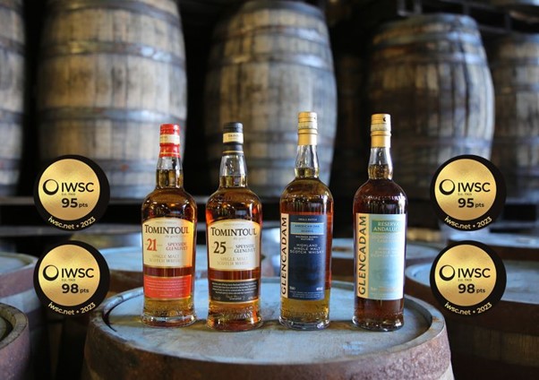 IWSC awards for Tomintoul Whisky and Glencadam Whisky